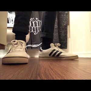 Adidas white and black with gum sole size 12